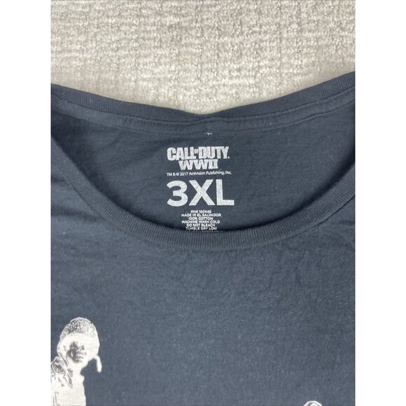 2017 Men's 3XL Call Of Duty WW2 Blue Graphic Video Game Collector T Shirt - Picture 11 of 16
